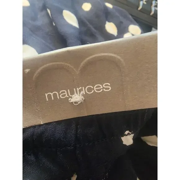 Maurices Dark Navy Rayon Dotted Pants. 3X - Picture 7 of 8
